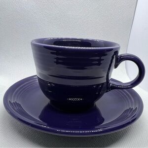 Fiestaware Teacup and saucer set, Post 86 retired color Plum